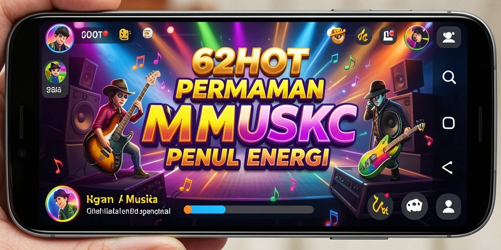 Tampilan gameplay 62HOT yang penuh semangat dan musik.