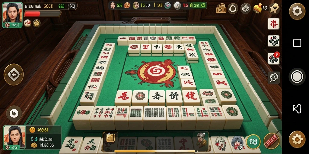 Screenshot gameplay 666I menampilkan pemain yang sedang mengatur ubin Mahjong.