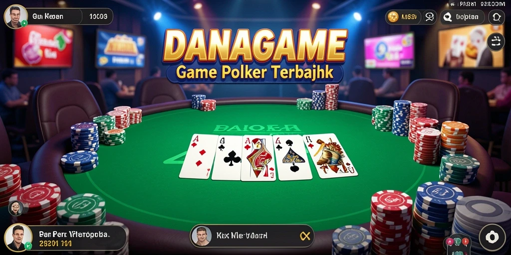 Tampilan gameplay poker yang seru dalam DANAGAME.