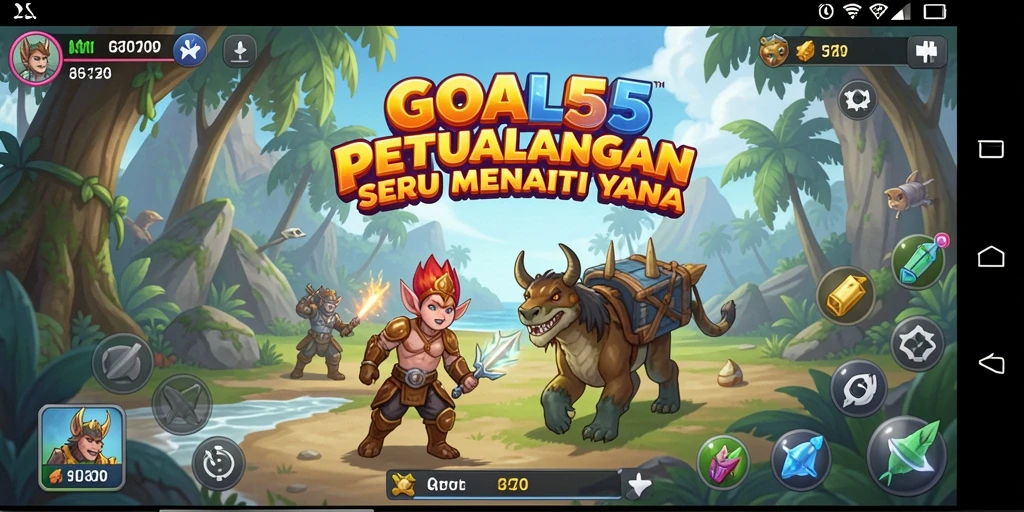 Tampilan menakjubkan dari gameplay GOAL55 saat berpetualang.