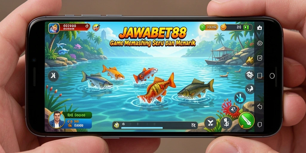 Tampilan gameplay JAWABET88 yang seru dan mendebarkan saat memancing.