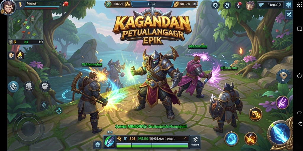 Tangkapan layar KAGANDAN yang menunjukkan aksi pertempuran mendebarkan di dunia fantasi.