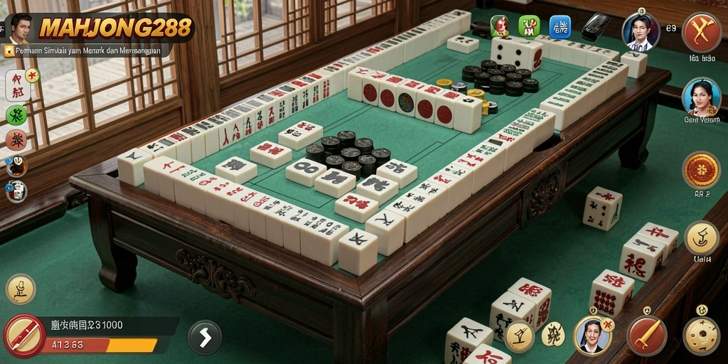 Tampilan gameplay MAHJONG288 dengan grafis yang tampak menarik.