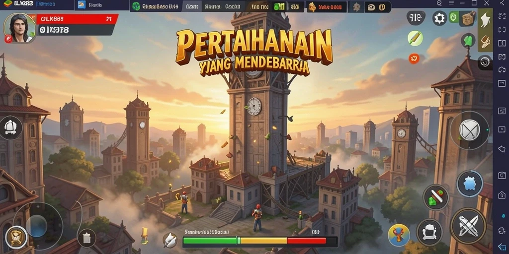 Tampilan menarik dari gameplay Tower Defense di OLX888.
