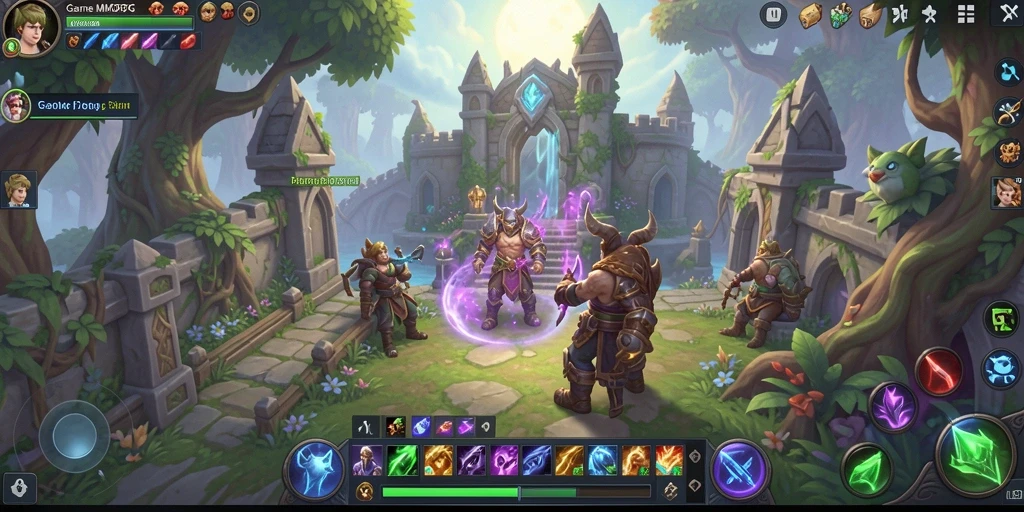 Screenshot P200M menampilkan pertarungan seru dalam gameplay MMORPG.