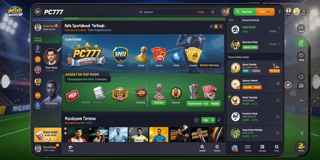 Tampilan gameplay aplikasi Sportsbook PC777 yang menarik dan interaktif.