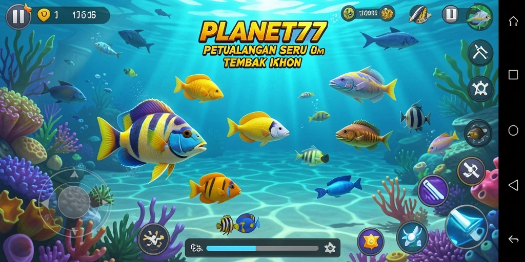 Screenshot PLANET77 menampilkan aksi seru Tembak Ikan.