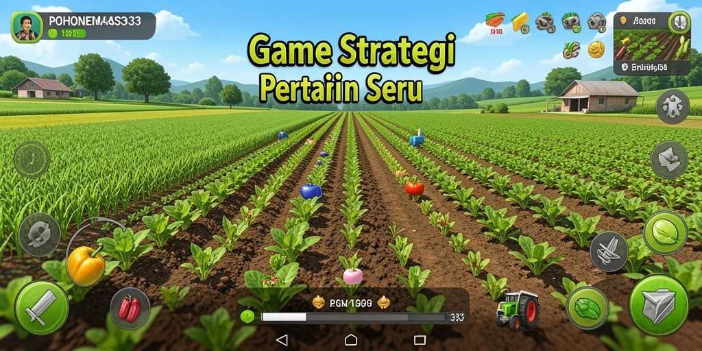 Tampilan gameplay menarik dalam POHONEMAS33 dengan aktivitas bertani.