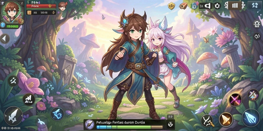 Gameplay PP444 menunjukkan pertarungan karakter anime yang menegangkan dan penuh aksi.