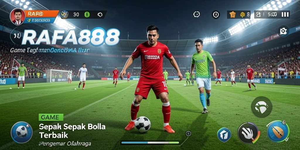 Tampilan menakjubkan dari gameplay sepak bola RAFA88 yang seru.
