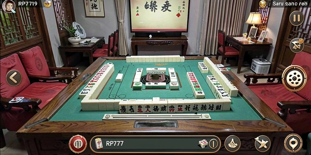 Menampilkan gameplay seru dari permainan Mahjong RP777.