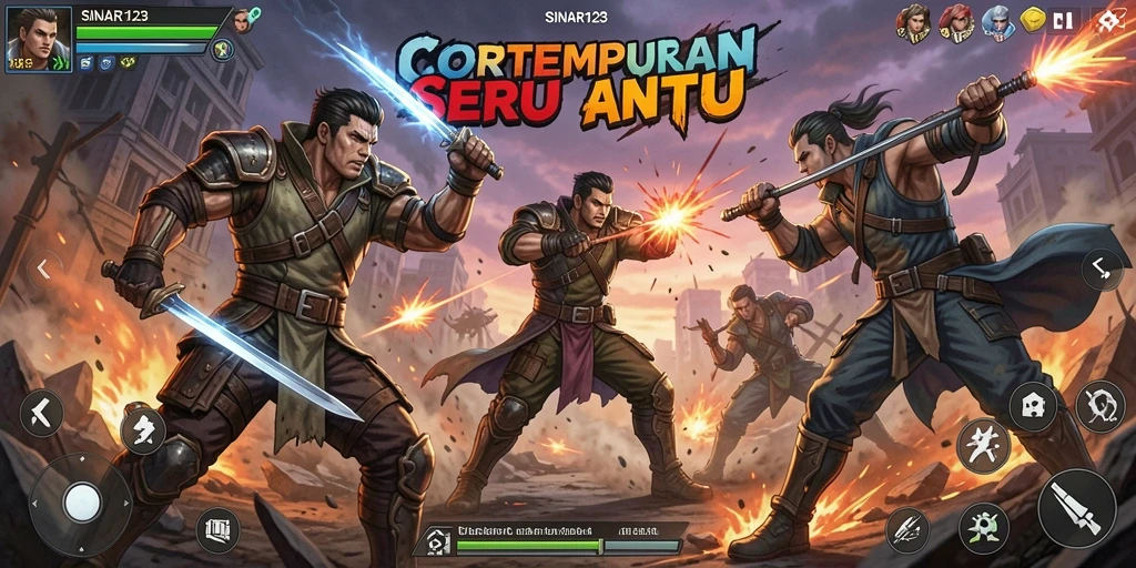 Tampilan gameplay SINAR123 yang penuh aksi pertarungan.