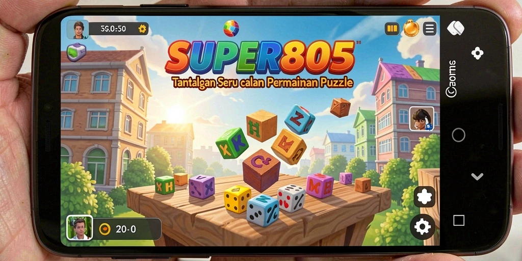 Screenshot gameplay SUPER805 menampilkan puzzle yang menantang dan interaktif.