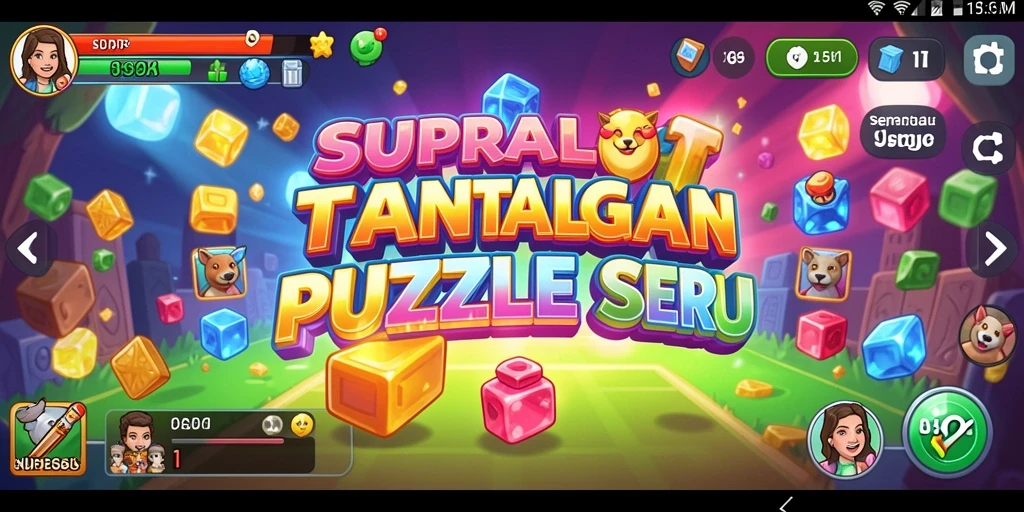 Tampilan gameplay seru dalam SUPRASLOT dengan tantangan Puzzle.