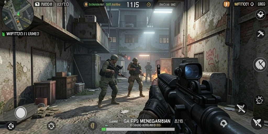Tampilan gameplay seru dari WIFITOTO saat pertempuran FPS.