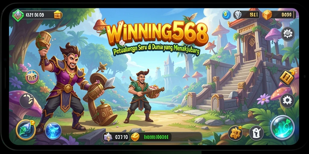 Tangkapan layar menunjukkan gameplay mendebarkan dalam WINNING568.