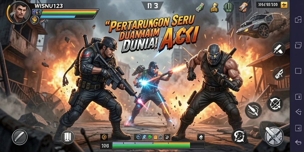 Gameplay seru dan mendebarkan di WISNU123.